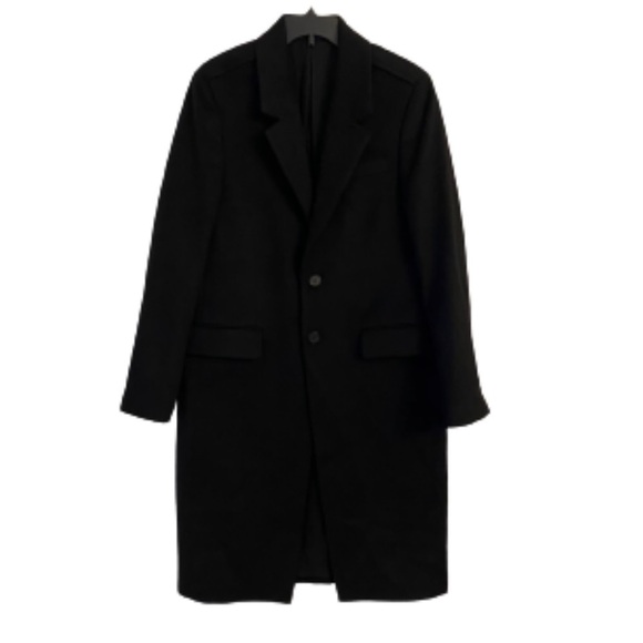 All saints | Men’s Long Black Wool Coat Killian 38 - Picture 4 of 15